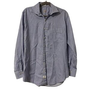 Peter Millar Blue Purple Striped Button Up Shirt Size Medium 100% Cotton